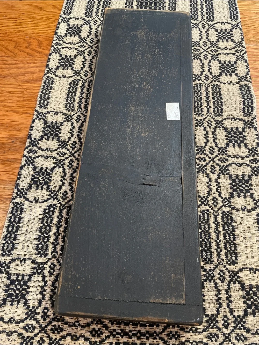 Distressed Black Wooden Tray
